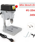 Hella Solid 340W Benchtop Drill Press With Three Speed Settings And Adjustable 1 To 10Mm Chuck For Woodworking Jewelry Crafts and Light Metal Drilling Projects