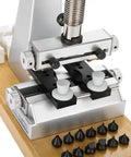 Pro Grade Oyster Watch Case Opener Bench Tool Kit With 6 Dies For Rolex And Tudor Back Case Removal featuring metal bench setup