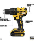 20V Max Compact Drill And Driver Power Tool Kit For Versatile Home Repair with brushless motor and ergonomic handle.