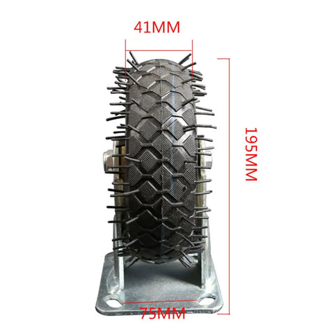 Heavy Duty Six Inch Thickened Inflatable Rubber Tire Tough As Nails Pneumatic Wheel with hexagonal tread and metal base