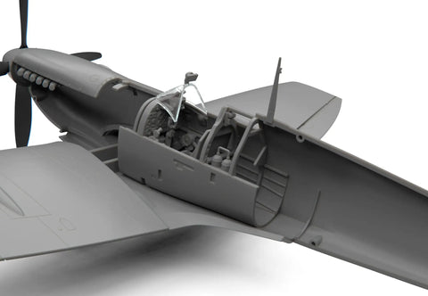 1/48 Scale Supermarine Spitfire Mk IXe Plastic Model Kit X5144 unpainted cockpit and interior details with slide mold engine cowl