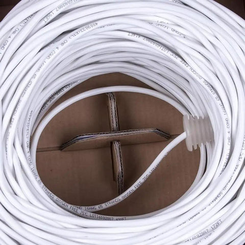 Coiled FiveStarCable 14-2 500ft 2 Conductors 14 Guage Electrical Wire in Pull Box for lighting and outlets, white color
