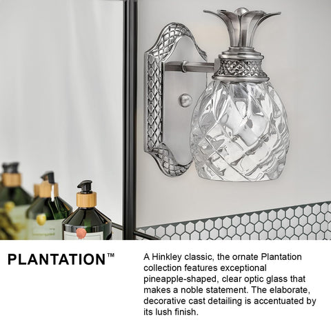 Plantation Style One Light Bathroom Vanity Fixture In Polished Antique Nickel With Silver Patina Finish, Classic Glam For Your Bath