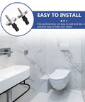 Sturdy Right Angle Toilet Seat Hinge Fixings Quick Release Hinges Fittings Rubber Fix Blind Hole Expanding Cover Bracket in modern bathroom