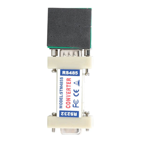 Heavy Duty RS232 To RS485 Serial Converter Adapter showing top view, compact design for industrial automation use.