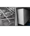 Interior view of Commercial Fully Automatic Floor Standing Dishwasher Heavy Duty Kitchen Rig featuring durable stainless steel components.