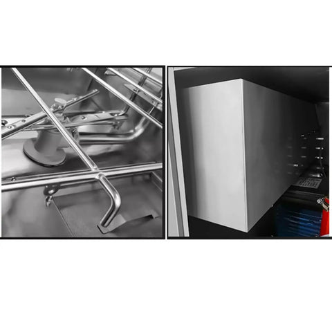 Interior view of Commercial Fully Automatic Floor Standing Dishwasher Heavy Duty Kitchen Rig featuring durable stainless steel components.