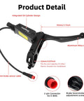 Hydraulic Disc Brake Set For E Bike, 4 Piston 2 Pin, Pre Bleed With Mineral Oil, Aluminum Alloy Lever Detail