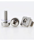 Stainless Steel Rack Mount Screw Nut Kit With Cage Nuts And Washers For Server Cabinets And Shelves 304 Grade M5 And M6.