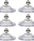 Heavy Duty 6 Pack Suction Cups With Thickened Pvc Sucker Pads And M6 X14 Thread Screws For Extra Strong Adhesive Glass Mount Holder.