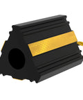 Close-up of Heavy Duty Rubber Wheel Chocks With Rope Two Pair Or Four Pack Reflective Strips Anti Roll Immobilizer for RVs