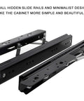 Beefed Up Heavy Duty Drawer Slides With Soft Close For Desks And Dining Tables Side Mount Extension Runners Concealed Quiet Glide Rust Resistant Steel Smooth Silent Pull 42 Cm 16.6 In, black concealed side-mount rails