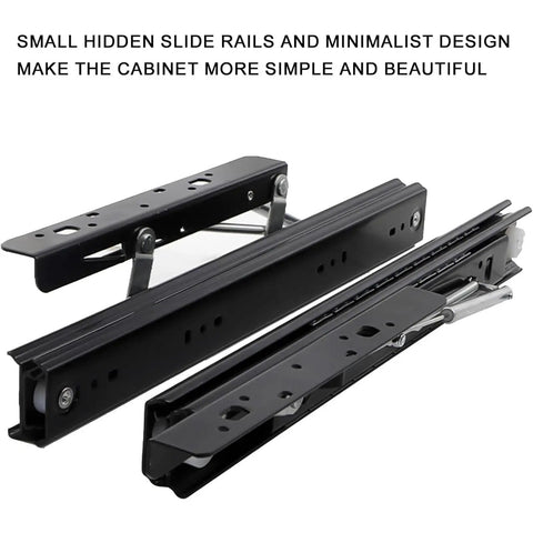Heavy Duty Kitchen Countertop Extension Rails With Slick Push Pull Lift Slides And Drop Dead Simple Soft Close Drawer Runners For Dining Table Add Ons Cold Rolled Steel 20 Inch Pair mounted under cabinet.