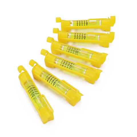 Three Inch Hanging Bubble Line Level Six Pack Rock Solid Hollow Plastic Shell Super Spot On From Any Angle Lightweight Design Cuts Line Sag Premium Fluorescent Vials Bright In Dim Light Tough Molded Hooks Top Choice For Drywall Framing And Fine Carpentry