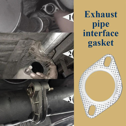 Two-piece 3-inch exhaust flange gasket set, front view, reinforced high-temp, 2-bolt