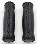 Grippy Vinyl Leather Bike Grips Black 127mm For 7/8 Inch Handlebars On Beach Cruiser Bikes Two Grips Per Set Ideal For Single Speed