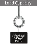 Heavy Duty Stainless Steel Eye Bolts 4 Pack With Nuts And Washers M8 By 76mm For Boat Hanging Swing Tie Downs And Outdoor Lifting Marine Grade 304 Stainless Each Rated About 308 Lbs Safe Load Rugged Marine Hardware, safety load 308 lbs