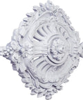 Side view of Ceiling Medallion 35 7/8 Inches Wide by 22 1/2 Inches High with 4 3/8 Inch Projection, Lightweight for Quick Install