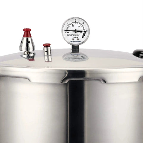 Stainless Steel Pressure Cooker Gauge For Canner And Steam Pressure Gauge, 2 Inch Dial, Lower Mount, Includes Gasket, Washer And Nut, 0-20 Psi Range, Easy Install on cooker lid