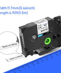 Top Shelf Hse 231 Heat Shrink Tube Label Tape For Brother Ptouch D210 D400 E300 E500 showing dimensions 11.7mm width and 4.92ft length.