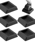 5 Pc Non Slip Furniture Pads Wheel Stoppers for Office Chairs and Couches, durable black rubber grips protecting floors.