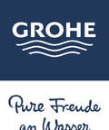 GROHE logo with 'Pure Freude an Wasser' slogan below in blue and white.