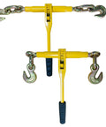 Two yellow Beefy Ratchet Load Binders Three Eighths To One Half Inch Two Pack With Grab Hooks 9200 Lbs Working Load Grade 70 80 displayed.