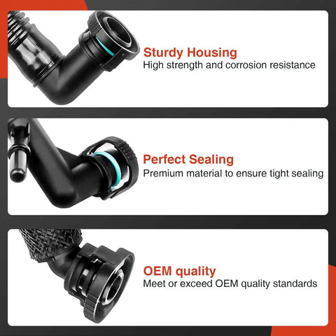 BMW Direct Fit Crankcase Vent Valve Breather Hose Kit product features and build quality close-up.