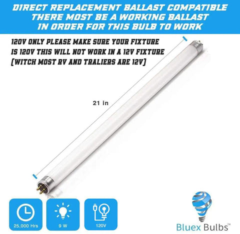 4 Pack 21 Inch LED T5 F13T5WW Replacement Bulbs 9W 920 Lumens Warm White 3000K 120V Direct Replacement For Under-Cabinet Lighting Ballast Compatible Energy Saving Long-Lasting