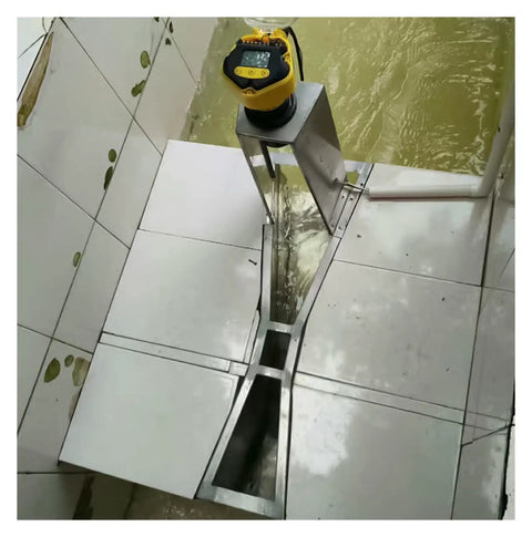 Ultrasonic Liquid Flow Meter For Open Channel And River Water, Non Contact Flow Sensor With 4 20 mA And Optional RS485 installed