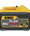 Swappable Power Tool Battery With A Rock Solid 12 Amp Hour Run Time For 20V And 60V Max Systems featuring yellow and grey lithium ion design.
