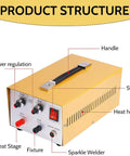 30A Jewelry Spot Welder For Gold Silver Platinum And Steel Necklaces showing structure, controls, and handle