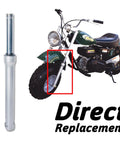 Front Shock Absorber Fork Suspension For 196cc Mini Bikes Including Baja Massimo MB200, Baja Heat, with fork on green mini bike