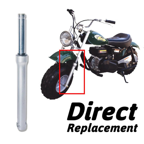Front Shock Absorber Fork Suspension For 196cc Mini Bikes Including Baja Massimo MB200, Baja Heat, with fork on green mini bike