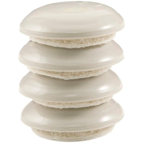 Peel And Stick Furniture Sliders Value Pack For Carpet Floors, stack of heavy-duty beige discs for moving furniture.