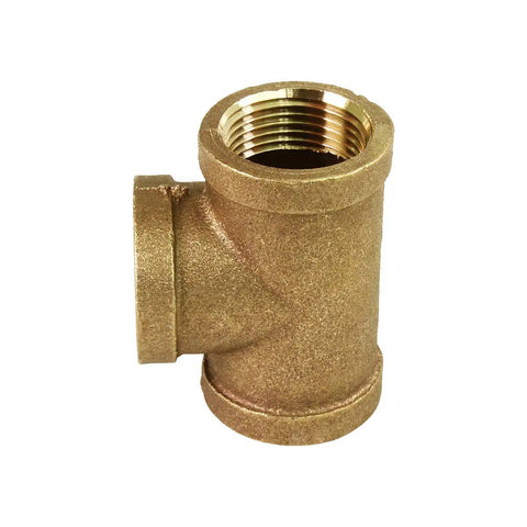 1 Inch Brass Tee FIP Fittings Lead Free Brass Class 125 NSF 61-4 AB1953 Approved Pressure Tested Female Threaded Pipe Tee