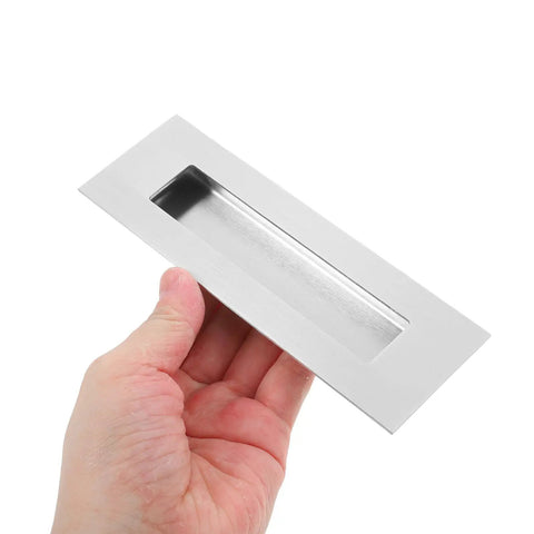 Stainless Steel Hidden Door Pull Handles For Sliding Doors 4 Pack, Recessed Finger Pulls, Embedded Design, space-saving handle