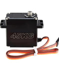 Pro Grade Heavy Duty Digital Steering Servo DSC45MG 45kg Torque Metal Case showing connectors and cables for RC builds