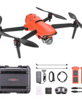 EVO II V2 Pro 6K Rugged Drone Bundle with weatherproof frame, extra batteries, case, propellers, and stabilized camera components.