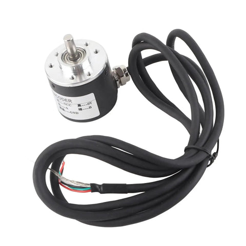 Rock Solid 600 PPR Incremental Rotary Encoder With AB Two Phase Output 5 To 24V DC 6 Mm Shaft Magnetoelectric Position Sensor For Industrial Motion Control And Automation Plug And Play Ready, wired cable view