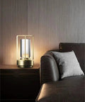 Portable Metal Table Lamp Cordless Rechargeable LED Light With 3 Color Infinitely Dimming Battery Powered Small Desk Lamp in Sleek Gold