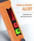 Portable Gas Leak Detector With Quick Audible And Visual Alarm Sniffs For Natural Gas Methane Propane Butane LPG And More Pinpoints Leaks Fast To Keep Your Home Safe Includes Two Batteries Orange Color, showing visual and audible alert features.