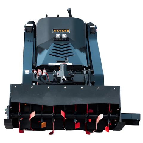 Heavy Duty Rotary Tiller Attachment For Stomp X1300 And Stomp 509 Mini Skid Steers 1050mm Wide Soil Cultivator Front View