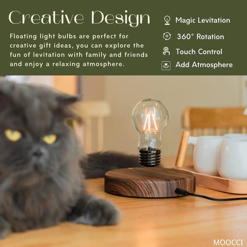 Levitating Bulb Lamp With Magnetic Floating Light For Home Office And Desk Decor A Totally Cool Tech Gadget Gift For Him And Her
