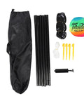 Portable Beach Volleyball Set With No Sag Net System, pro grade steel poles, carry bag, ball pump, and accessories