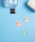 4 Pack Childproof Refrigerator Door Locks for Fridge and Cabinet Safety Latches in multicolor displayed on blue surface.