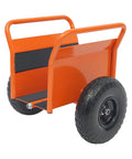 Heavy-Duty Slab Dolly Cart With 1000Lb Capacity And 10-Inch All-Terrain Tires Non-Slip Industrial Transport Dolly Built From Steel And Rubber For Durable Performance On Construction Sites Easy Moving Heavy Loads, orange steel frame