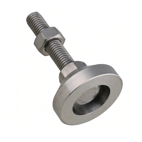 Adjustable Leveling Feet Set 4 Pcs Stainless Steel M12x50mm Threads Beefy Heavy Duty, close-up view, 304 stainless steel