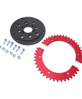Heavy Duty Split Sprocket Hub Adapter Fits Baja Massimo Mini Bike Go Kart 42 Tooth Gear with bolts and gear components.