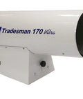 Ultra Portable Propane Torpedo Heater With Variable 125K To 170K BTU Output Diagnostic Light heavy-duty design for construction and garage use.